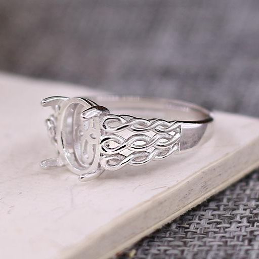 8x10MM Oval Cabochon Semi Mount Engagement Wedding Ring 925 Sterling Silver Fine Silver Jewelry