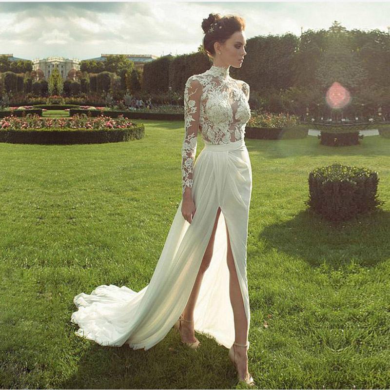 Hot Sale A-Line Lace Wedding Dresses Illusion Bodice Jewel Court Train Vintage Garden Beach Boho Wedding Party Bridal Gowns, White
Hot Sale A-Line Lace Wedding Dresses Illusion Bodice Jewel Court Train Vintage Garden Beach Boho Wedding Party Bridal Gowns, White
