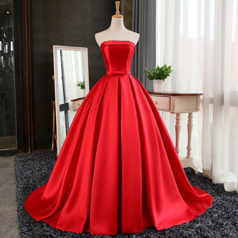 Elegant Ball Gown Satin Prom Dresses Starpless Lace-up Back Satin Sweep Train Long Evening Gowns Red,Fuchsia Formal Gowns Plus Size
Elegant Ball Gown Satin Prom Dresses Starpless Lace-up Back Satin Sweep Train Long Evening Gowns Red,Fuchsia Formal Gowns Plus Size