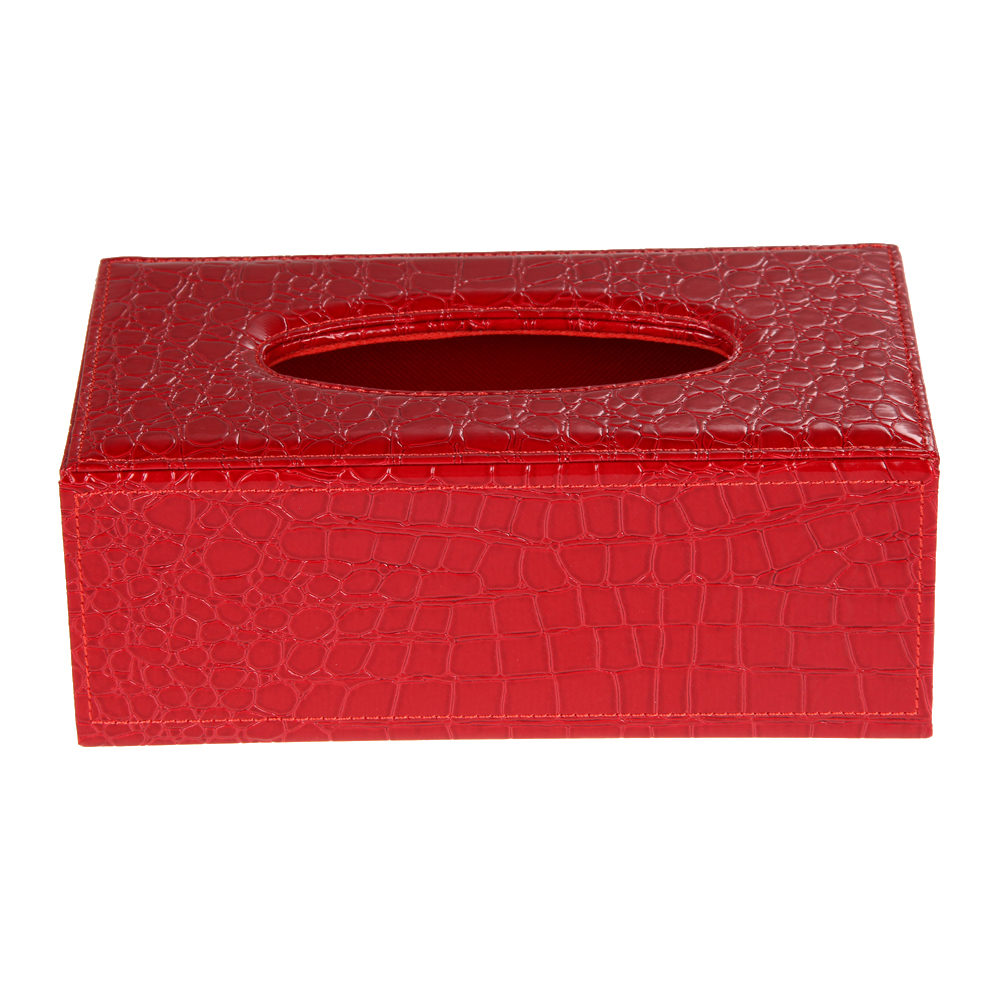 Wholesale- Crocodile Style Tissue Box Cover Home PU Leather Napkin Paper Holder Case High Quality For Kitchen/Bedroom Creative Tissue Case