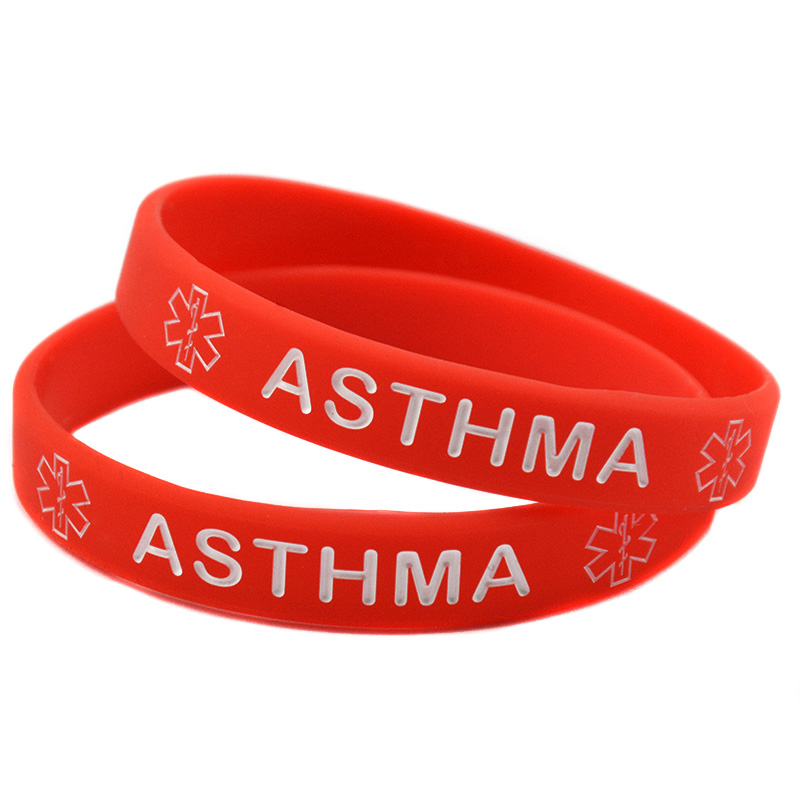 100PCS ASTHMA Silicone Rubber Bracelet What Better Way To Carry The Message Than With A Daily Reminder