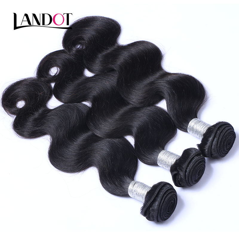 Brazilian Peruvian Malaysian Indian Virgin Remy Human Hair Weaves 3 Bundles with Top Lace Closures Mink Brazillian Body Wave Hair Extensions