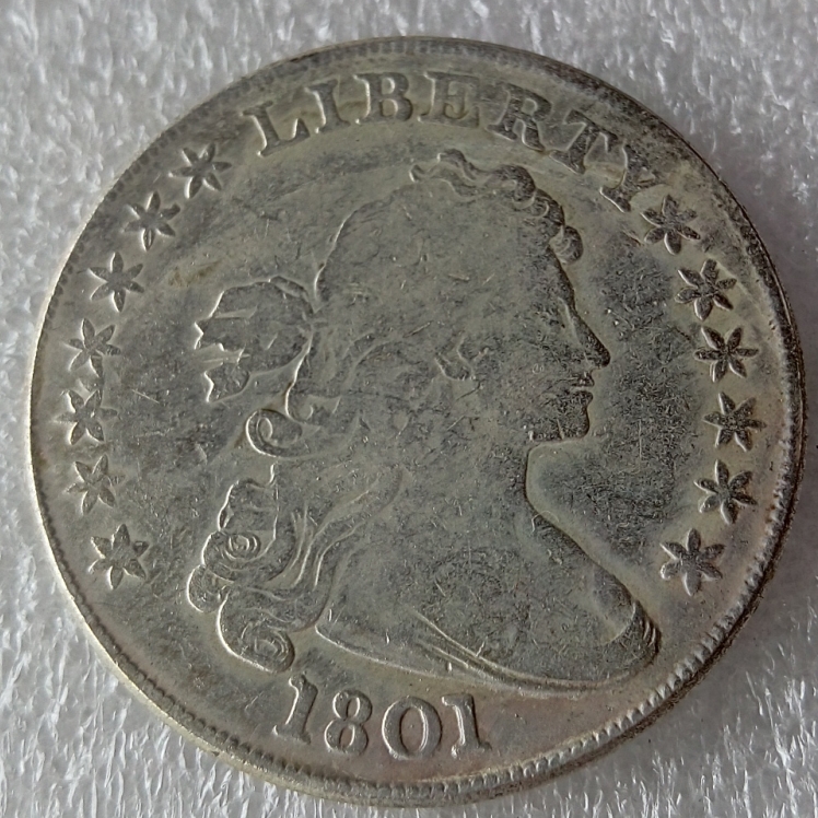 United States Coins 1801 Draped Bust Brass Silver Plated Dollar Copy Coin
United States Coins 1801 Draped Bust Brass Silver Plated Dollar Copy Coin