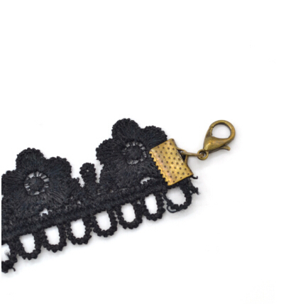 Newest Style Gothic Victorian Crystal Tassel Tattoo Choker Necklace Black Lace Choker Collar Vintage Women Wedding Jewelry