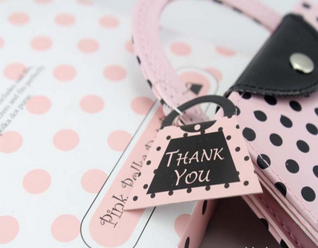 50sets/lot Free Shipping Bridal Shower Favors Pedicure Set Pink Polka Dot Purse Manicure Set Wedding Party Gift Favors