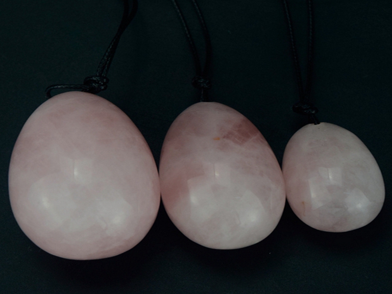 Drilled natural obsidian jade egg & Rose Quartz jade egg for Kegel exercise postpartum recovery pelvic floor muscles ben wa ball yoni