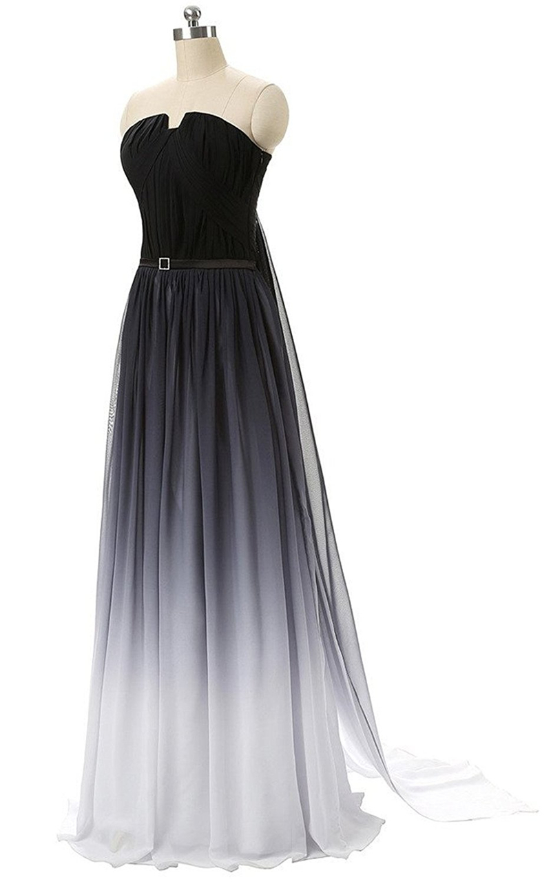 Chiffon Gradient Colorful Chiffon Long Prom Dresses Floor-Length Long Formal Evening Party Gown QC439