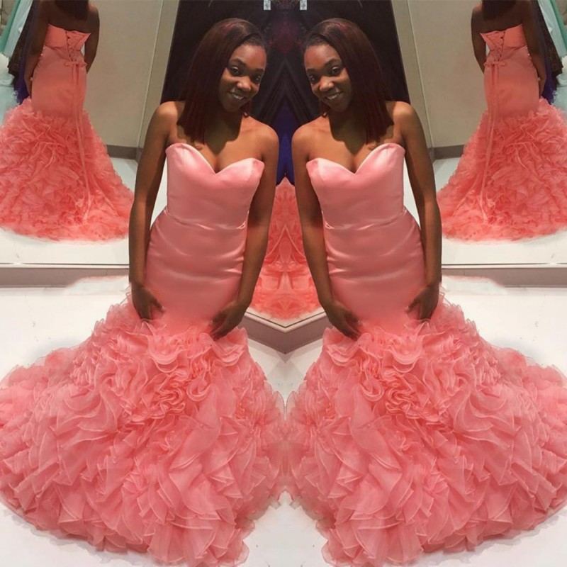 2k18 Sweetheart Lace Up Prom Dresses Organza Ruffles Mermaid Sexy Evening Gowns South African Long Cocktail Formal Party Dress For Women, Silver
2k18 Sweetheart Lace Up Prom Dresses Organza Ruffles Mermaid Sexy Evening Gowns South African Long Cocktail Formal Party Dress For Women, Silver