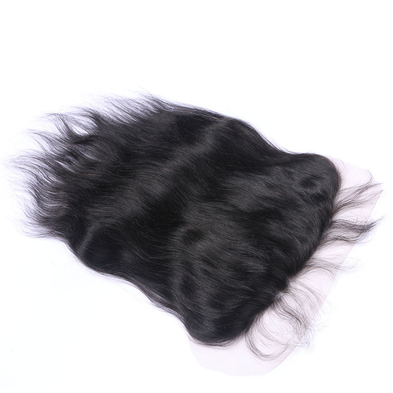 13x6 Ear to Ear Lace Frontal Closure With Bleached Knots Natural Color 1B Brazilian Human Remy Hair