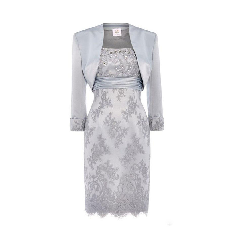 Custom Made Lace Mother Of The Bride Dresses Scoop Sequins Beaded Satin Knee Length Mother Bride Dresses With Jacket Short Dresses
Custom Made Lace Mother Of The Bride Dresses Scoop Sequins Beaded Satin Knee Length Mother Bride Dresses With Jacket Short Dresses