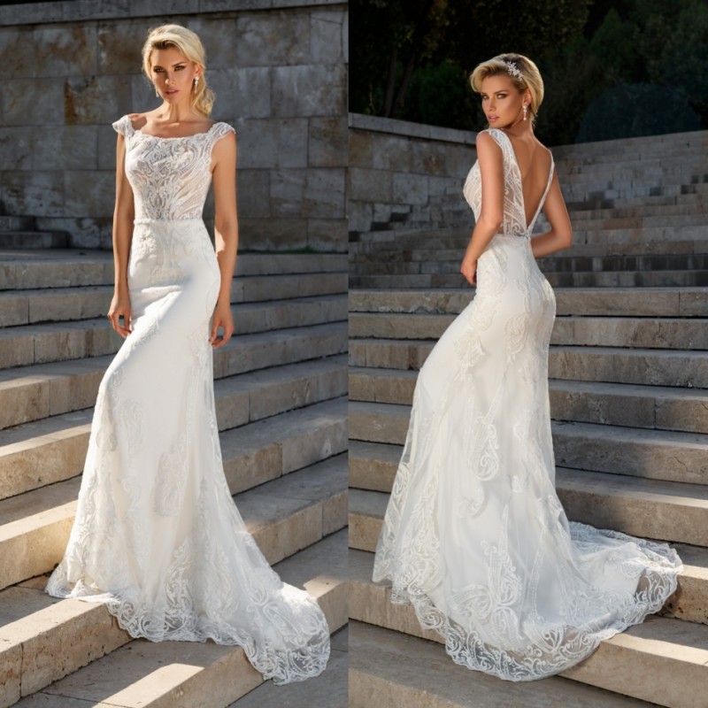 Vintage Bien Savvy Mermaid Wedding Dress Cap Sleeves Lace Applique Bridal Gowns Elegant Backless Wedding Dresses Vestidos custom made, Silver
Vintage Bien Savvy Mermaid Wedding Dress Cap Sleeves Lace Applique Bridal Gowns Elegant Backless Wedding Dresses Vestidos custom made, Silver