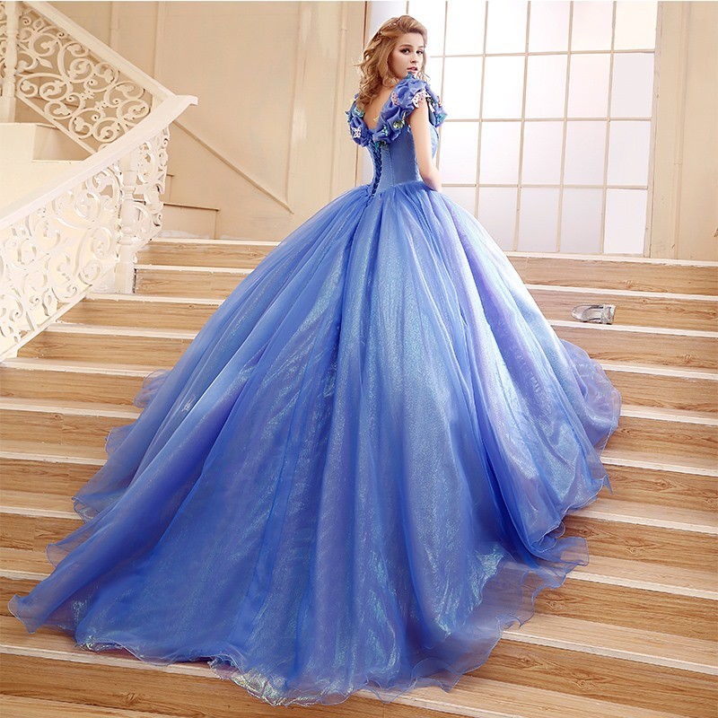Lace Applique Prom Dresses Hollow Back Evening Gowns Court Train Ball Gown Plus Size Party Dress