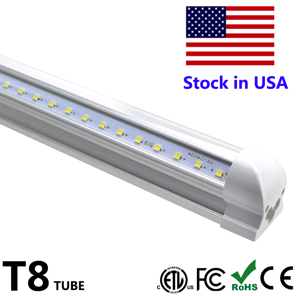 T8 LED Tube 4ft 5ft 6ft 8ft Integrate Cool Door Lighting V Shape LED Light Bar LED Fluorescent Light Rack 100LM/W AC85-265V