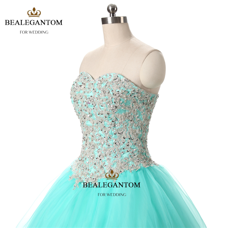 mint blue quinceanera dresses ball gown with lace ruffle sequins shiny sweet 16 prom pageant party gowns qc126
