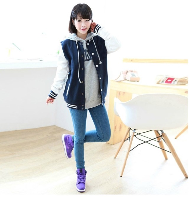 Wholesale- Baseball jacket casacos femininos college jackets Harajuku style women jacket 2017 new autumn winter coat Jackets free shipping