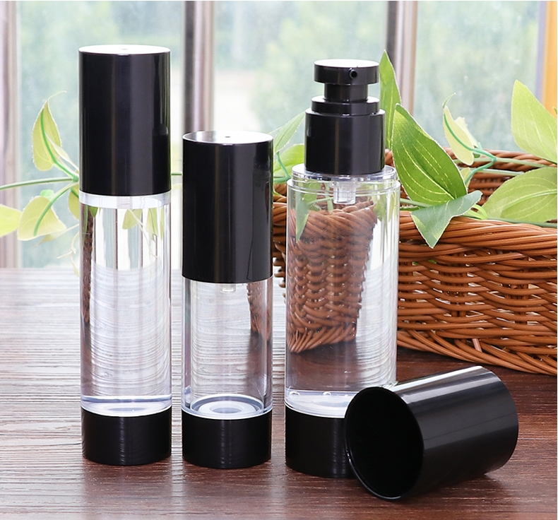 15ml 30ml 50ml Black Airless Pump Bottle, PP Lotion Airless Container, Travel Refillable Cosmetic Vacuum Dispenser
15ml 30ml 50ml Black Airless Pump Bottle, PP Lotion Airless Container, Travel Refillable Cosmetic Vacuum Dispenser