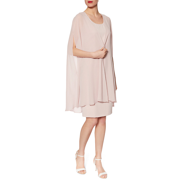 Blush Knee Length Chiffon Mother Of The Bride Dresses Elegant Formal Evening Wear Summer Groom Gowns Long Jacket Wedding Guest Dress