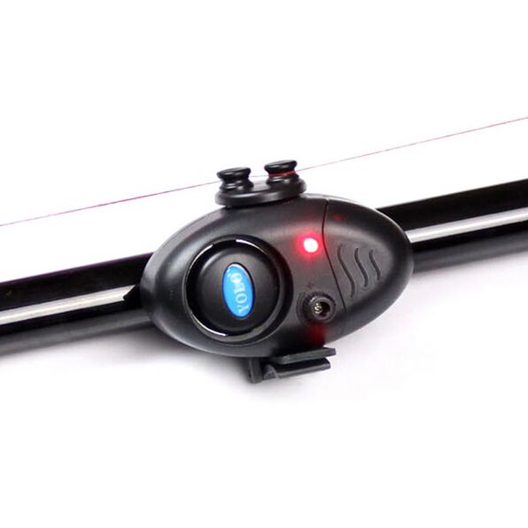 Fishing Electronic LED Light Fish Bite Sound Alarm Bell Clip On Fishing Rod Black Tackle