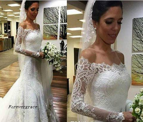 Vintage Full Lace Long Sleeves Mermaid Wedding Dress Off Shoulders Arabic Garden Summer Formal Bridal Gown Plus Size Custom Made, Gold
Vintage Full Lace Long Sleeves Mermaid Wedding Dress Off Shoulders Arabic Garden Summer Formal Bridal Gown Plus Size Custom Made, Gold