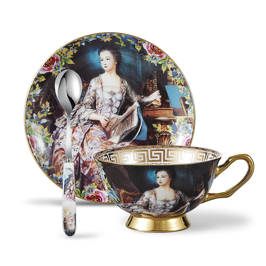 Bone China Tea Cup & Saucer Sets Person oil painting with Spoons-10.2Oz,with a Gift Box
Bone China Tea Cup & Saucer Sets Person oil painting with Spoons-10.2Oz,with a Gift Box