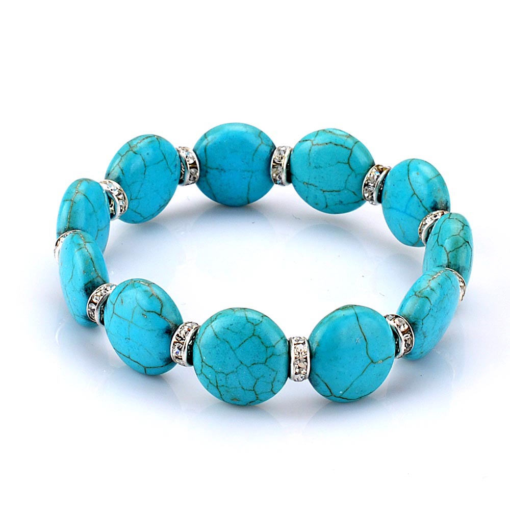 Mixed Order 6 style Turquoise Crystal beads Handmade Beaded Bracelet Anti-fatigue Men's Women's Diffuser Bracelet Fashion Jewelry