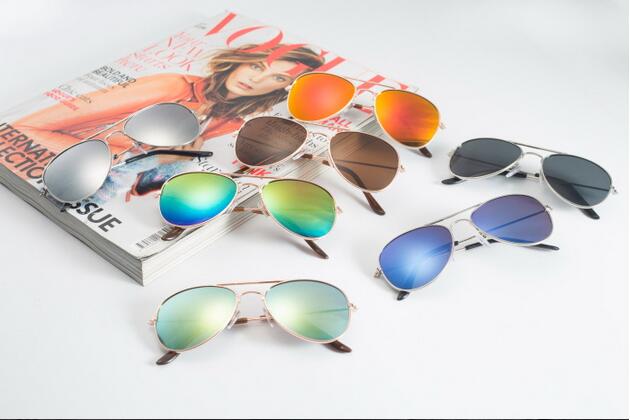 Metal Kids Pilot Sunglasses Dual Beam Children Baby Boys Girls UV400 Protection Aviation Sun Glasses Z260305