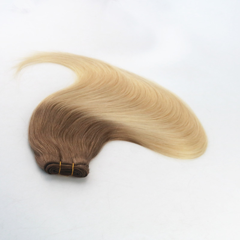 Ombre Color #6#613 Hot Selling Hair Weft Remy Hair Weaving Straight Hair Extension 100G Per Bundle In Stock