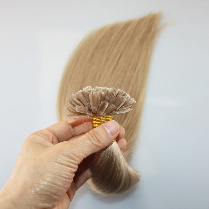 100Strands 100g/set Keratin Nail U tip Pre-bonded Remy Human Hair Extension Ash Blonde Brazilian Remy Hair Extension