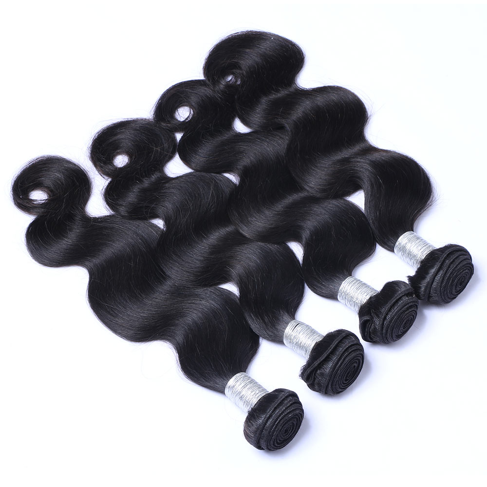 Brazilian Body Wave Virgin Hair Cheap Peruvian Indian Malaysian Cambodian Human Hair Weave 3/4 Bundles Natural Black 1B Remy Hair Extensions