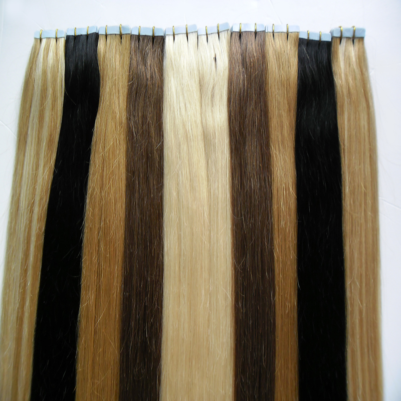 Human hair tape extensions 100g 40Pcs/lot Blonde Brazilian Virgin Remy Skin Weft Tape Adhesive Hair Extensions tape in human hair extensions