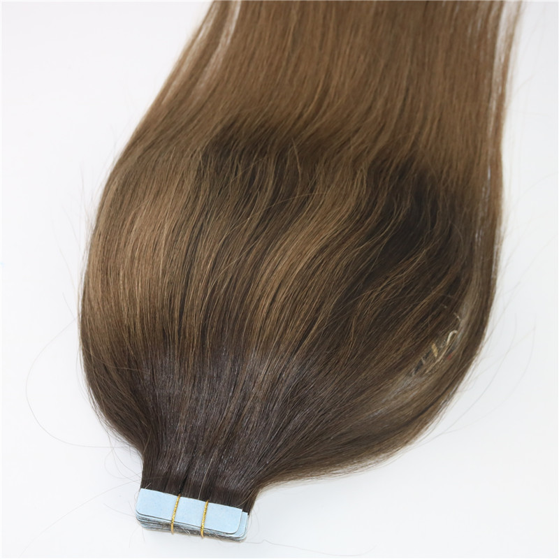 Balayage Color #2#8 High Quality Hot Selling Brazilian Virgin Remy Hair Straight Seamless Human Hair PU Tape In Hair Extension 100g 40pcs