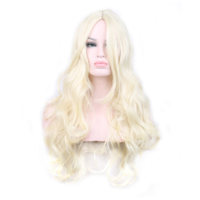 WoodFestival ladies red black blonde wig curly synthetic wigs women fiber hair realistic long wavy wig cosplay