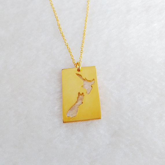 30PCS New Zealand Map Necklace Worldwide Tropical Island Auckland Australian Country Trip Souvenir Vacation Necklaces
