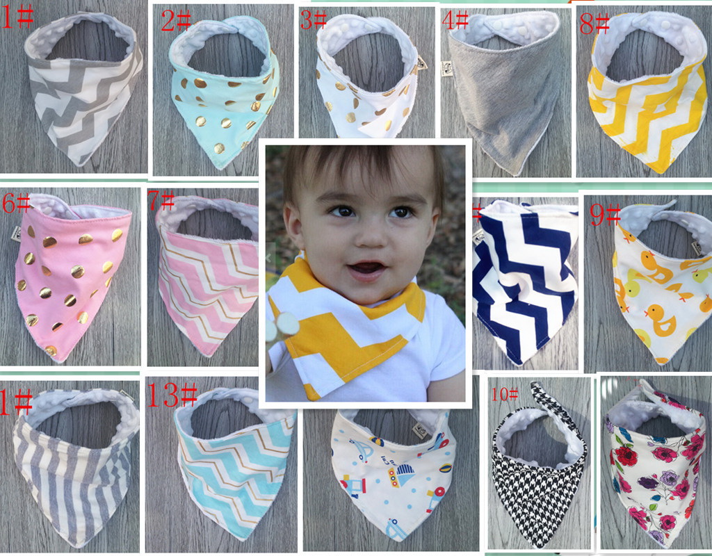 10pcs Baby Triangle Bib burp cloths soft 100% Cotton minky dots water absorption Bandana Bibs Infant Saliva Bavoir Towel Pinafore Apron YE08