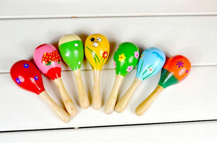 Colorful Wooden Toys Noise Maker Musical Baby Toys Rattles Baby Toy For Children Musical Instrument Learnning Toy