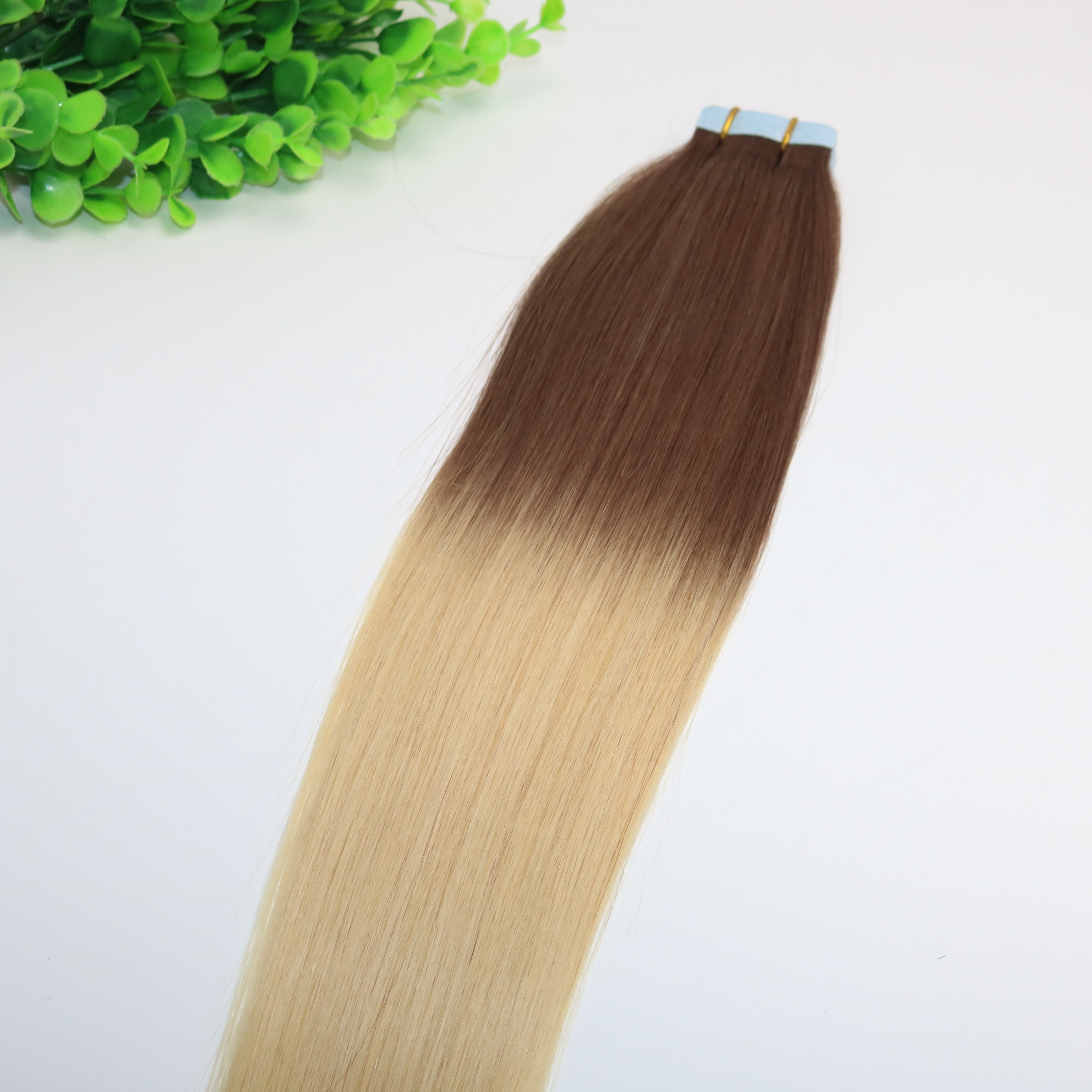 Ombre Hair Dark Brown 4# Shade To Golden Blonde 613#Tape In Human Hair Extensions 40pcs 100gram Brazilian Remy Hair