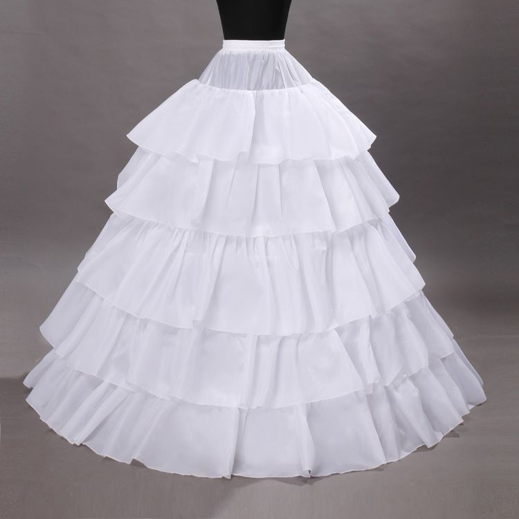 5 Hoops Petticoat Crinoline For Ball Gown Wedding Prom Party Dresses Petticoat Underskirts Slips Bridal Accessories110-120cm Diameter