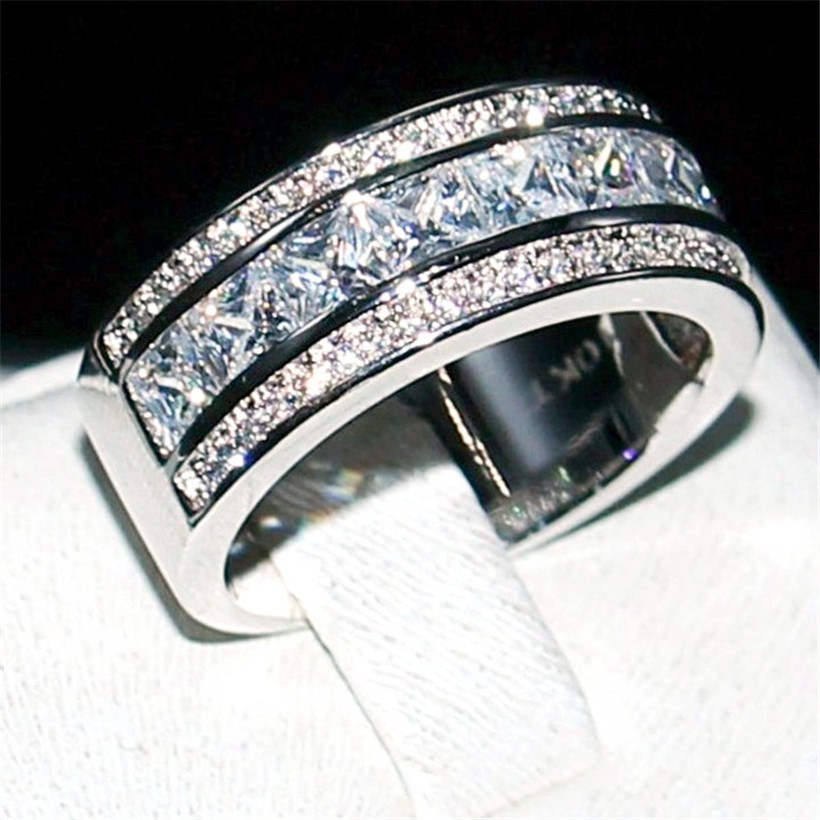Luxury Princess-cut Pave 8*8mm WHITE topaz Gemstone ring Fashion Jewelry 10KT White gold filled Wedding Bride ring for Women SZ 5,6,7,8,9,10
Luxury Princess-cut Pave 8*8mm WHITE topaz Gemstone ring Fashion Jewelry 10KT White gold filled Wedding Bride ring for Women SZ 5,6,7,8,9,10