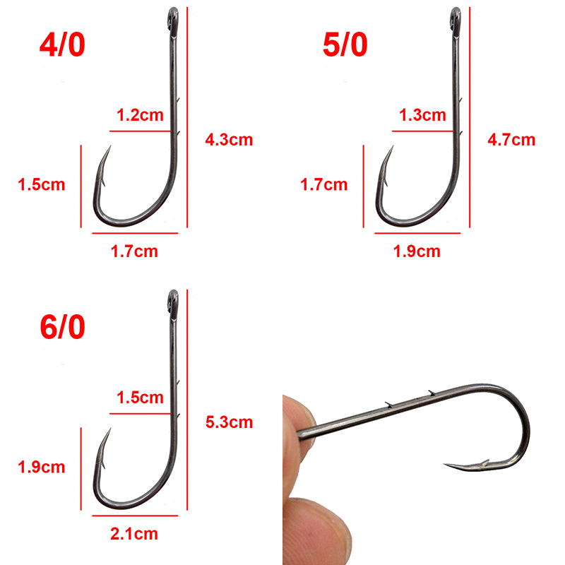 100pcs 92247 High Carbon Steel Fishing Hooks Black Offset Long Barbed Shank Baitholder Bait Hook Size 160
