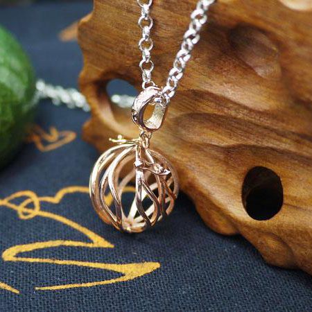 925 Sterling Silver Plated White Gold Rose Gold Pendant Round Bead or Pearl Semi Mount Cage Pendant Smaller Than 15mm no necklace