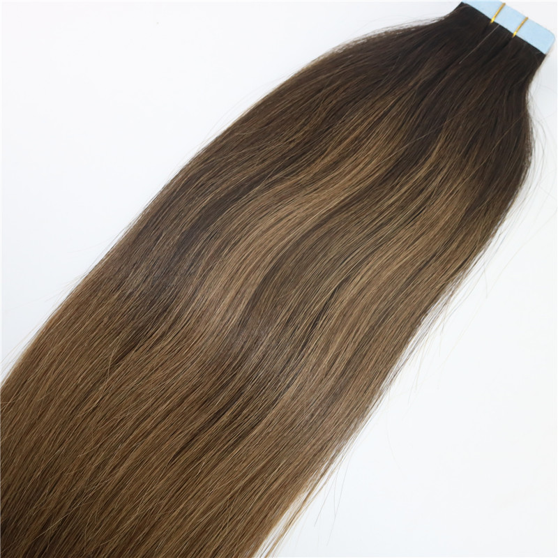 Balayage Color #2#8 High Quality Hot Selling Brazilian Virgin Remy Hair Straight Seamless Human Hair PU Tape In Hair Extension 100g 40pcs