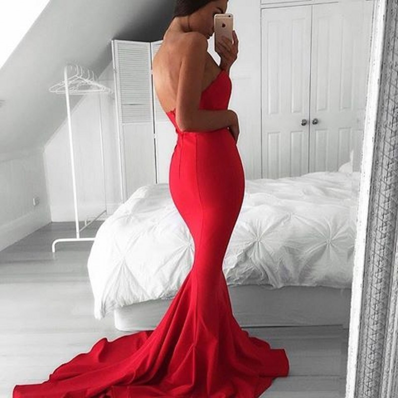 Sexy Mermaid Sweetheart Prom Dress South Africa Long Sweep Train Formal Evening Pageant Party Gown Custom Made Plus Size