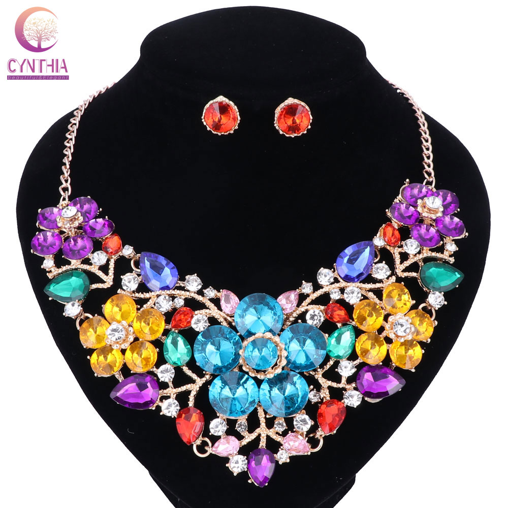 Women Fashion Statement Necklace earrings sets Bridal Wedding Party Necklace Flower Type Golden Plated Crystal Jewelry Sets, Silver
Women Fashion Statement Necklace earrings sets Bridal Wedding Party Necklace Flower Type Golden Plated Crystal Jewelry Sets, Silver