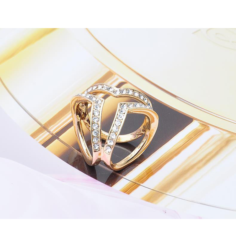 Wholesale- New Gold Silver Stereo Heart Scarf Buckle Wedding Brooch Christmas Pins Simulated Crystal Holder Silk Scarf Jewelry R1004