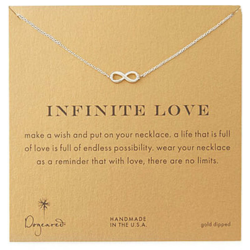 Infinite Love Pendants Necklace With Card Gold Silver Colors Alloy Pendant With 20 Inches Chain Fashion Jewelry
Infinite Love Pendants Necklace With Card Gold Silver Colors Alloy Pendant With 20 Inches Chain Fashion Jewelry