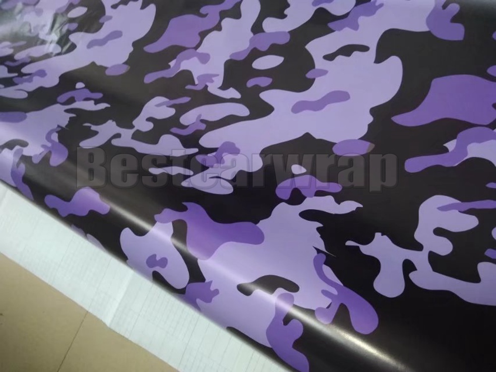 Purle Snow Camoufalge Vinyl For Car Wrap With Air Release / air bubble free CAMO film for Truck boat graphics coating 1.52X30M (5x98ft)
