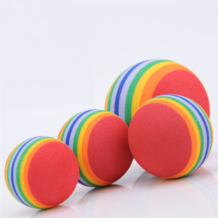 Diameter 35mm interesting Pet Toy dog and cat Toys Super cute Rainbow Ball Cartoon plush toy IA602