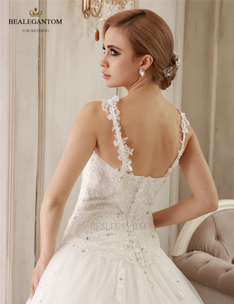2017 New Real Photo Lace Ball Gown Wedding Dresses Organza Appliques Cheap Vintage Plus Size Bridal Gowns BM26