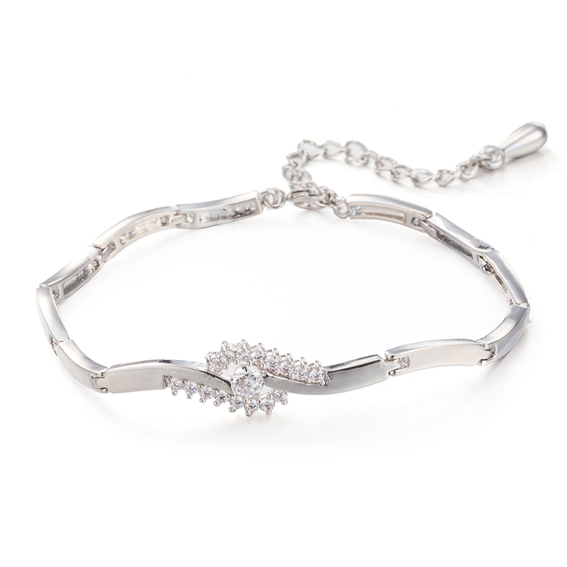 New Fashion 18K Yellow/White Gold Plated CZ Women Anklet Bracelet Chain for Birde for Wedding Party