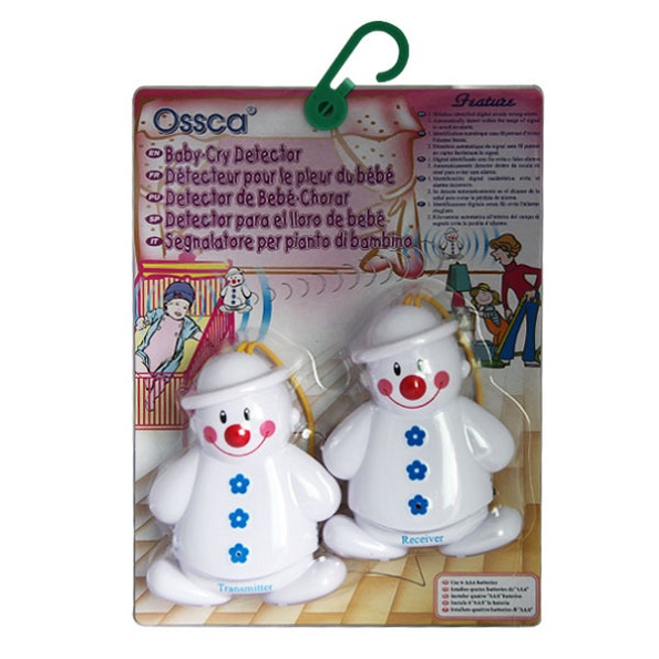 Wireless Infant Baby Alarm Sleep Cry Detector Monitor Safe Call Baby Care Watcher Reminder Alarm Lovely Snowman Design 2pc